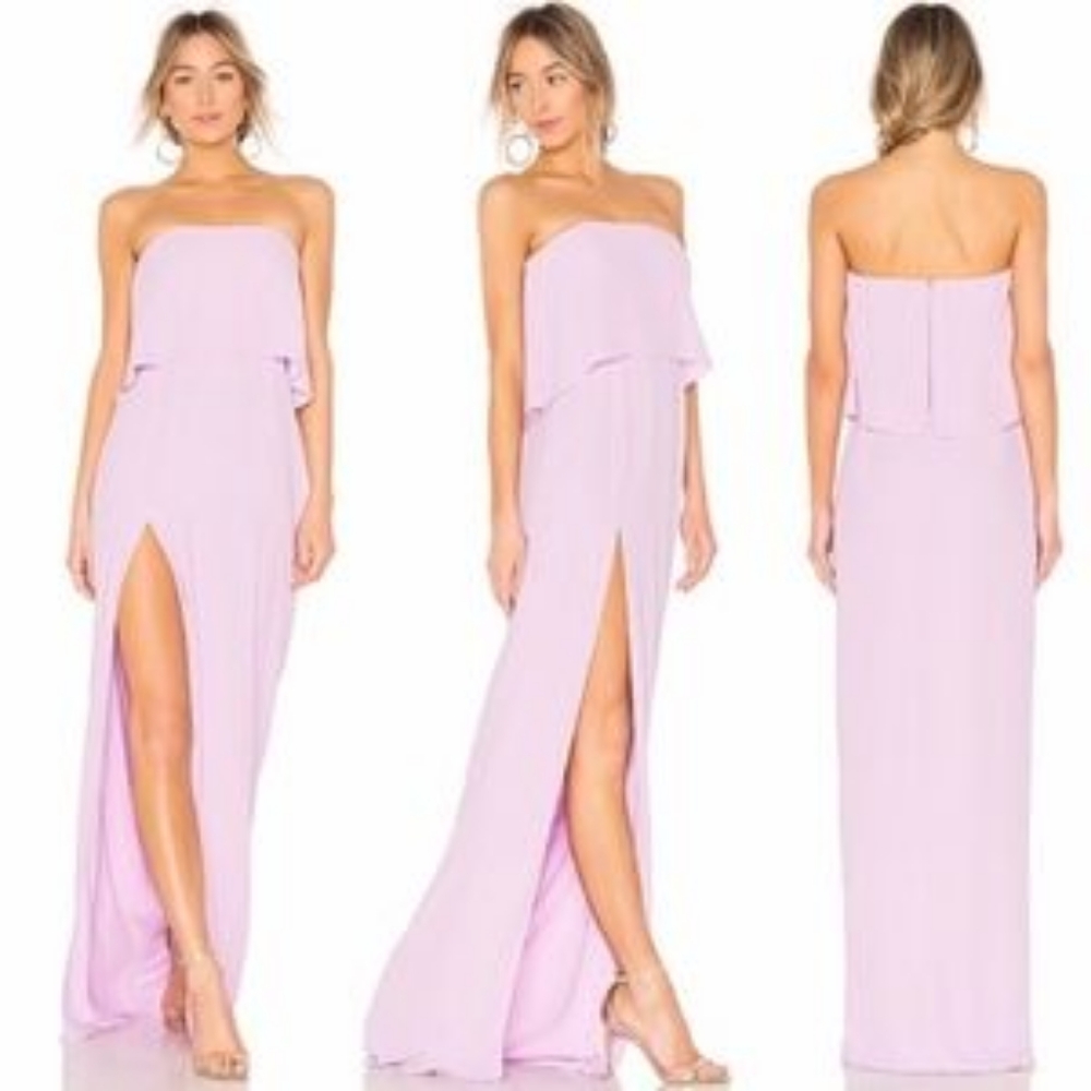 Amanda Uprichard Topanga Strapless Maxi Dress in Electric Lilac - Size Small